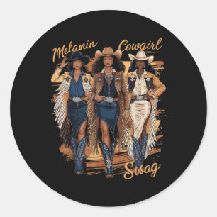 Adesivo Melanin CowGirl African Melanin Cowgirl Swag Blac