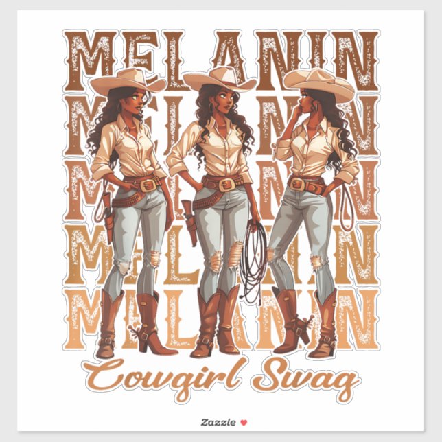 Adesivo Melanin Cowgirl Swag (Folha)