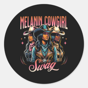 Adesivo Melanin Cowgirl Swag Estilo Ocidental História Neg