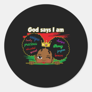 Adesivo Melanin Girl Toddler Diz Deus Que Eu Sou A Históri