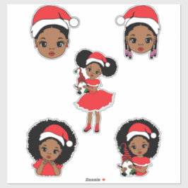 Adesivo Melanin Natal Black Girl Xmas Magic Girls