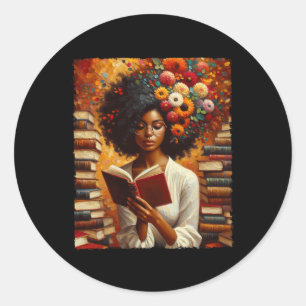 Adesivo Melanin Queen Afro Womendurecida Leitura Book Blac