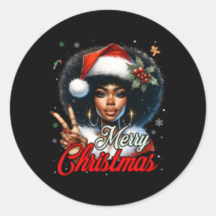 Adesivo Melanin Sant, uma garota de Natal americana negra