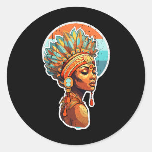 Adesivo Melanina Espiritual Orgulhosa Mulher Nativa Afro-A