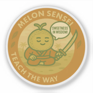 Adesivo Melão Sensei Japonês Sábio e Fofo