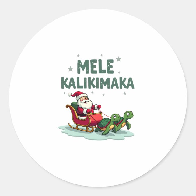 Adesivo Mele Kalikimaka Christmas Shirt � Santa Sleigh Sea (Frente)