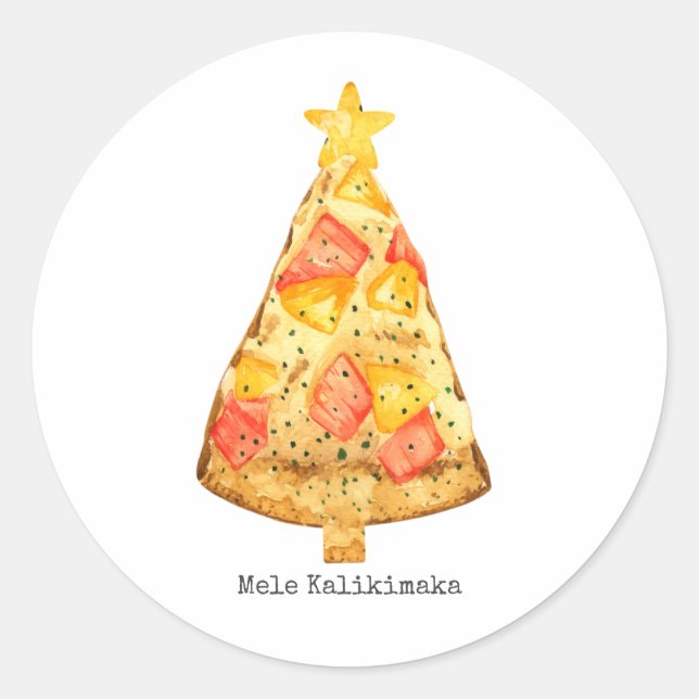 Adesivo Mele Kalikimaka Feliz Natal Pizza Havaiana (Frente)