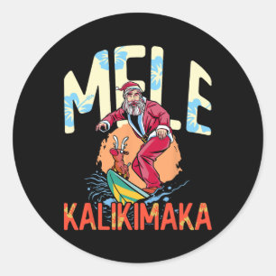 Adesivo Mele Kalikimaka Havaiano Natal Engraçado Surfe S