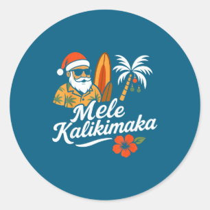 Adesivo Mele Kalikimaka Natal havaiano Chapéu de Papai Noe