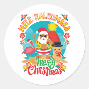Adesivo Mele Kalikimaka para um Natal havaiano brilhante