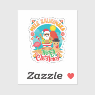 Adesivo Mele Kalikimaka para um Natal havaiano brilhante