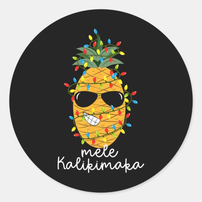 Adesivo Mele Kalikimaka Pineapple Tree Havaí Natal (Frente)