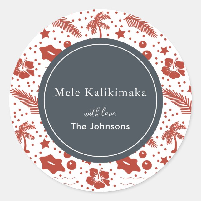 Adesivo Mele Kalikimaka Red Hawaiay Sticker (Frente)