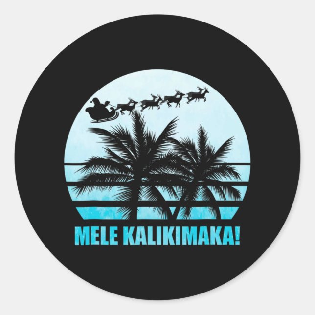 Adesivo Mele Kalikimaka Retro Havaiana Família Natal Va (Frente)
