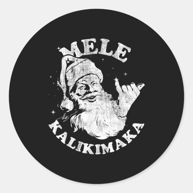 Adesivo Mele Kalikimaka Retro Hawaii Santa Aloha Christmas (Frente)
