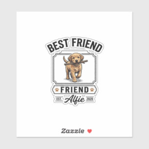Adesivo Melhor Amigo Alfie Design Vintage Amante de Cães_1