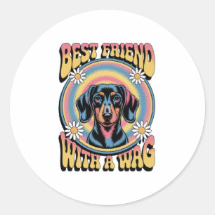 Adesivo Melhor Amigo Dachshund Com Um Balanço