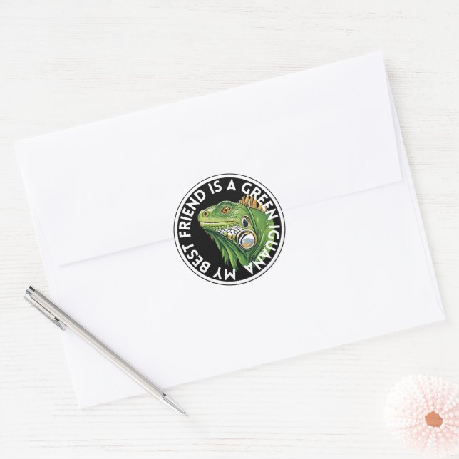 Adesivo Melhor Amigo do Iguana Verde (Envelope)