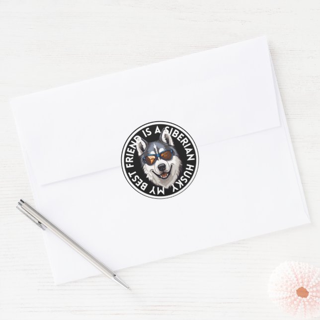 Adesivo Melhor Amigo Siberian Husky (Envelope)