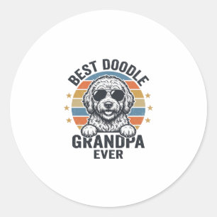 Adesivo Melhor Avô Doodle de Todos os Tempos Camisa Vintag