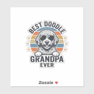 Adesivo Melhor Avô Doodle de Todos os Tempos Camisa Vintag