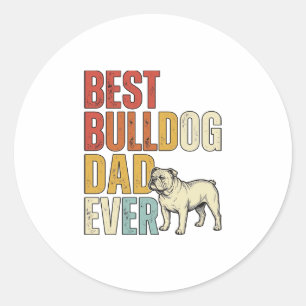 Adesivo Melhor Camisa de Gravura Vintage do Papai Bulldog 
