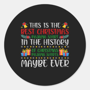 Adesivo Melhor Camisa De Natal Da Família Pajama Engraçado