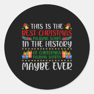 Adesivo Melhor Camisa De Natal Da Família Pajama Engraçado