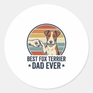 Adesivo Melhor Camisa de Pai de Fox Terrier de Todos os Te