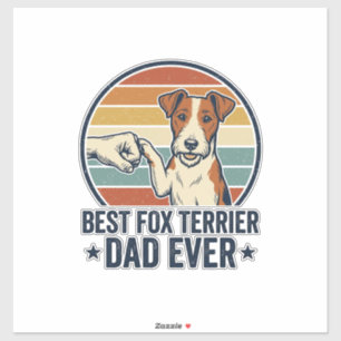 Adesivo Melhor Camisa de Pai de Fox Terrier de Todos os Te