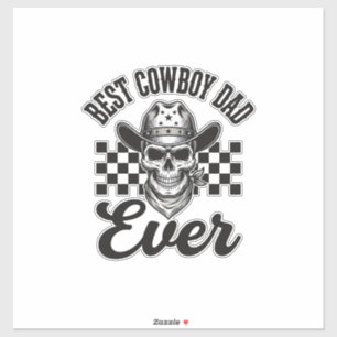 Adesivo Melhor Design de Camisa Western Caveira de Pai Cow
