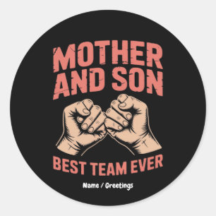 Adesivo Melhor Equipe de Mãe e Filho De Dia de as mães Fel