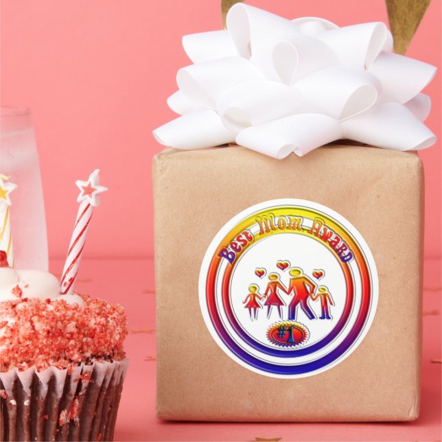 Adesivo Melhor família Rainbow Prêmio da mãe (Festa)