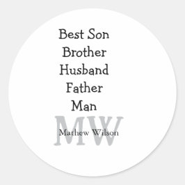 Adesivo Melhor homem filho marido pai aspas adiciona texto