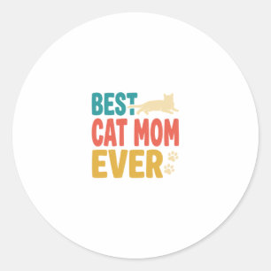 Adesivo Melhor Mãe de Gato de Todos os Tempos Design de Ga