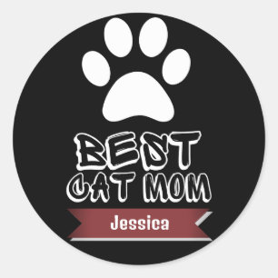 Adesivo melhor mãe de gato, mãe de mamãe personaliza o nom