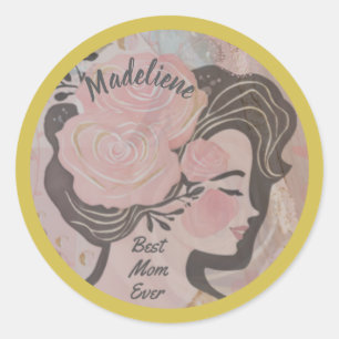 Adesivo Melhor Mãe Já Bonito Flores Douradas Nome Da Ronda