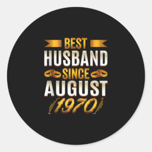 Adesivo Melhor Marido Desde agosto de 1970 - Engraçado 50º