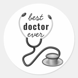 Adesivo Melhor Médico de Todos os Tempos Estetoscópio Grad
