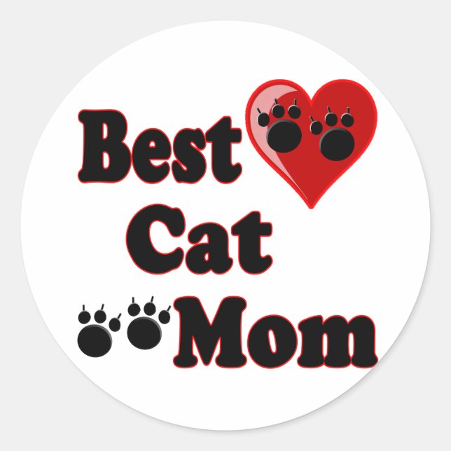 Adesivo Melhor Merchandise da Mãe de Gato para a Mãe (Frente)