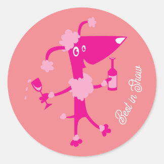 Adesivo Melhor no Bebendo Poodle Dog