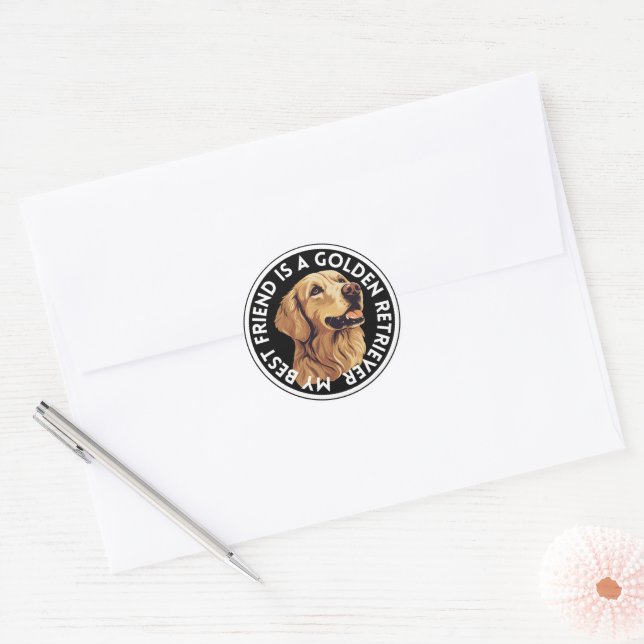 Adesivo Melhor Ouro do Amigo Retriever (Envelope)