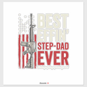 Adesivo Melhor Padrasto da Vida Patriótico Vintage Vector_