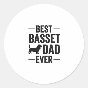 Adesivo Melhor Pai Basset de Todos os Tempos Camiseta de C