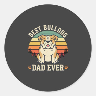 Adesivo Melhor Pai Bulldog de Todos os Tempos Vetor Retro