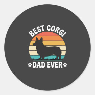 Adesivo Melhor Pai Corgi de Todos os Tempos Cachorro Retro
