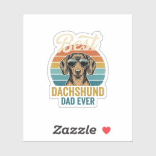 Adesivo Melhor Pai Dachshund de Todos os Tempos Camisa Vin
