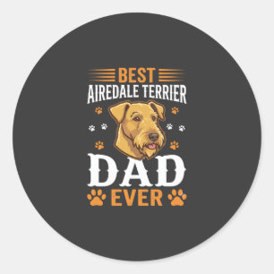 Adesivo Melhor Pai de Airedale Terrier de Sempre Amante de