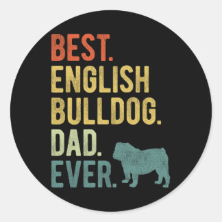 Adesivo Melhor Pai de Buldogue Inglês Nunca Pai de Cães Pa