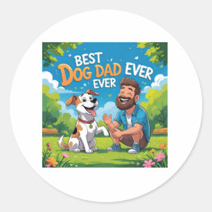 Adesivo Melhor Pai de Cachorro Alguma Vez Cartoon Large St